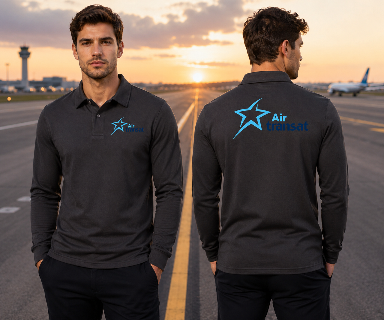 AIR TRANSAT LONG SLEEVE  POLO
