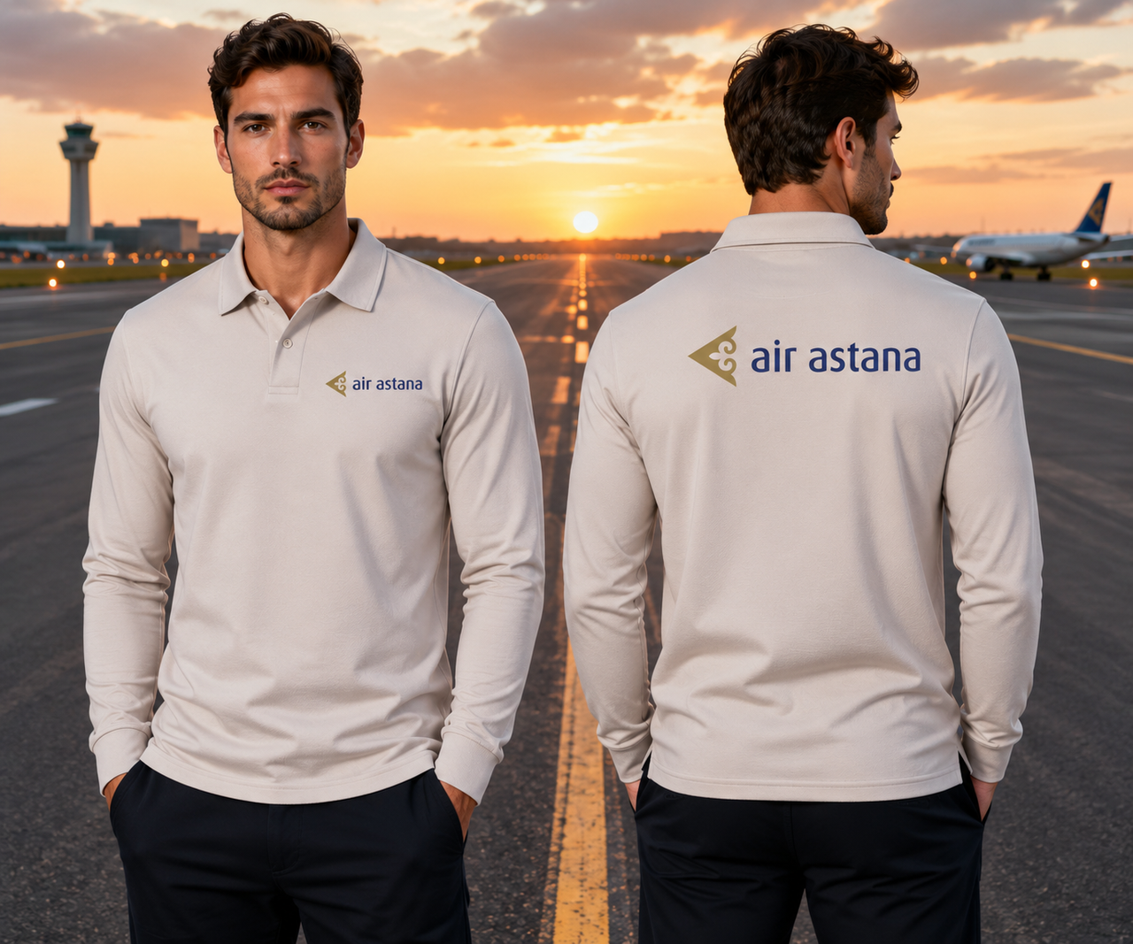 ASTANA AIRLINES LONG SLEEVE  POLO