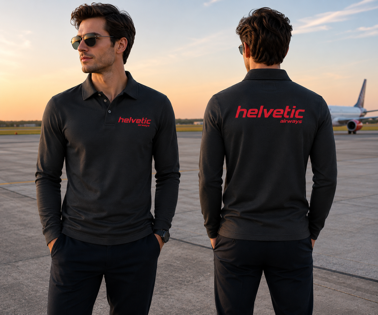HELVETIC AIRLINES LONG SLEEVE  POLO