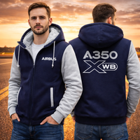 Thumbnail for AIRBUS A350 XWB WINTER THICK ZIP SWEATSHIRTS
