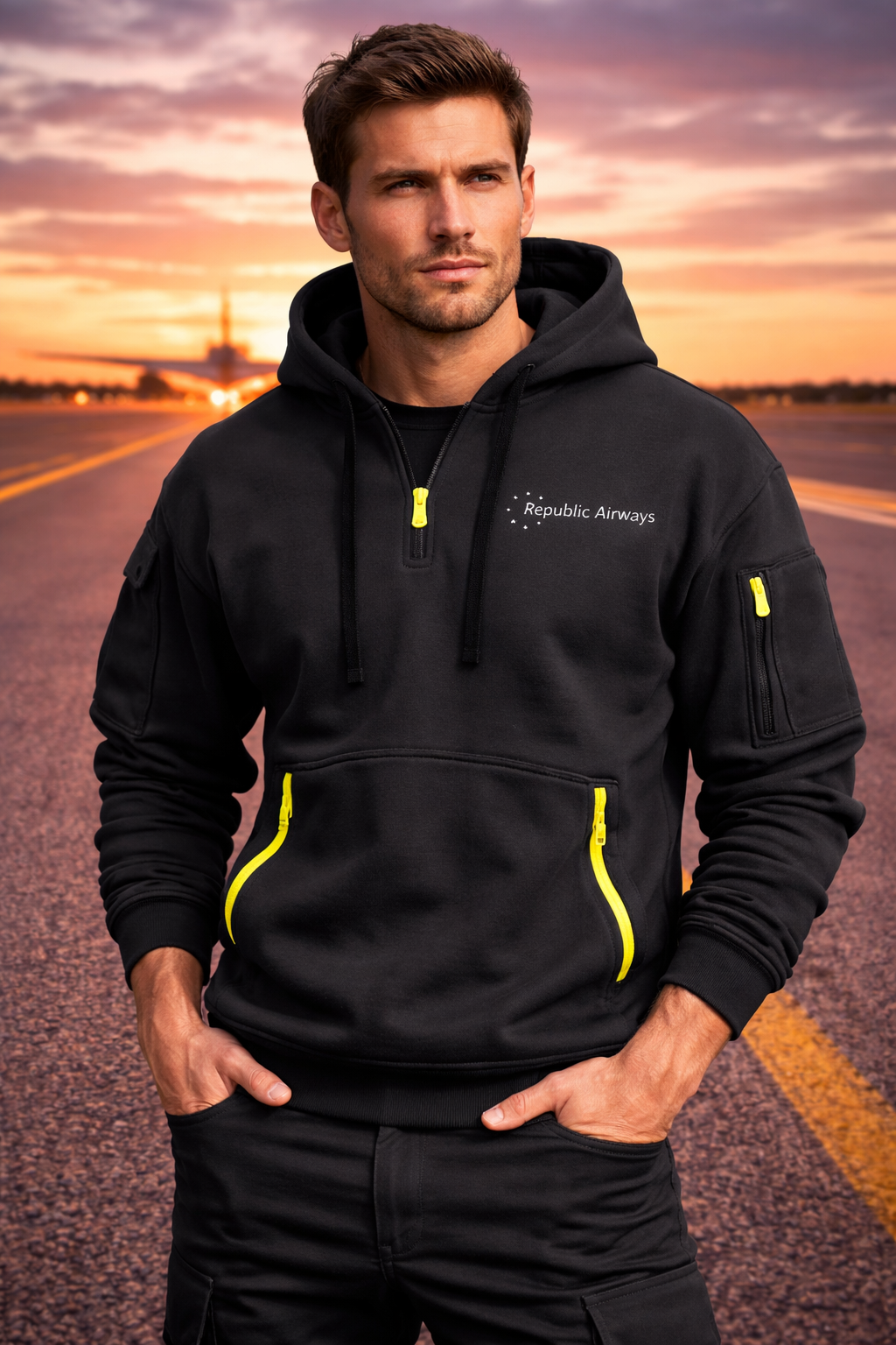 REPUBLIC AIRWAYS HOODED JACKET PULLOVER