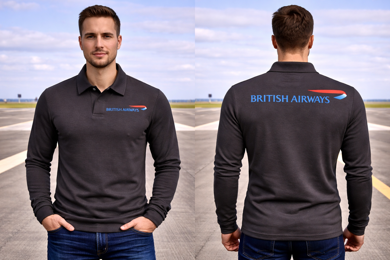 BRITISH AIRLINES LONG SLEEVE  POLO 1