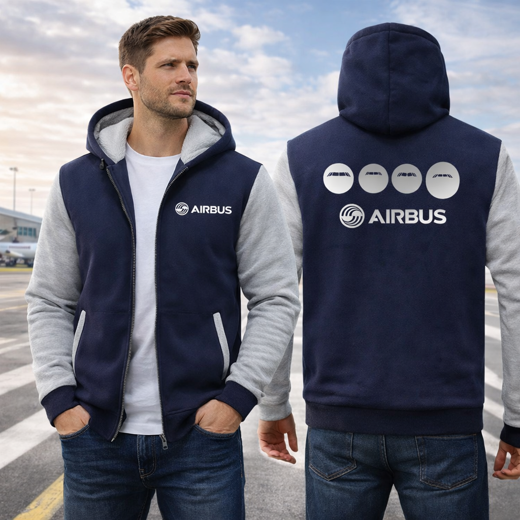 AIRBUS FAMILY WINTER THICK ZIP SWEATSHIRTS