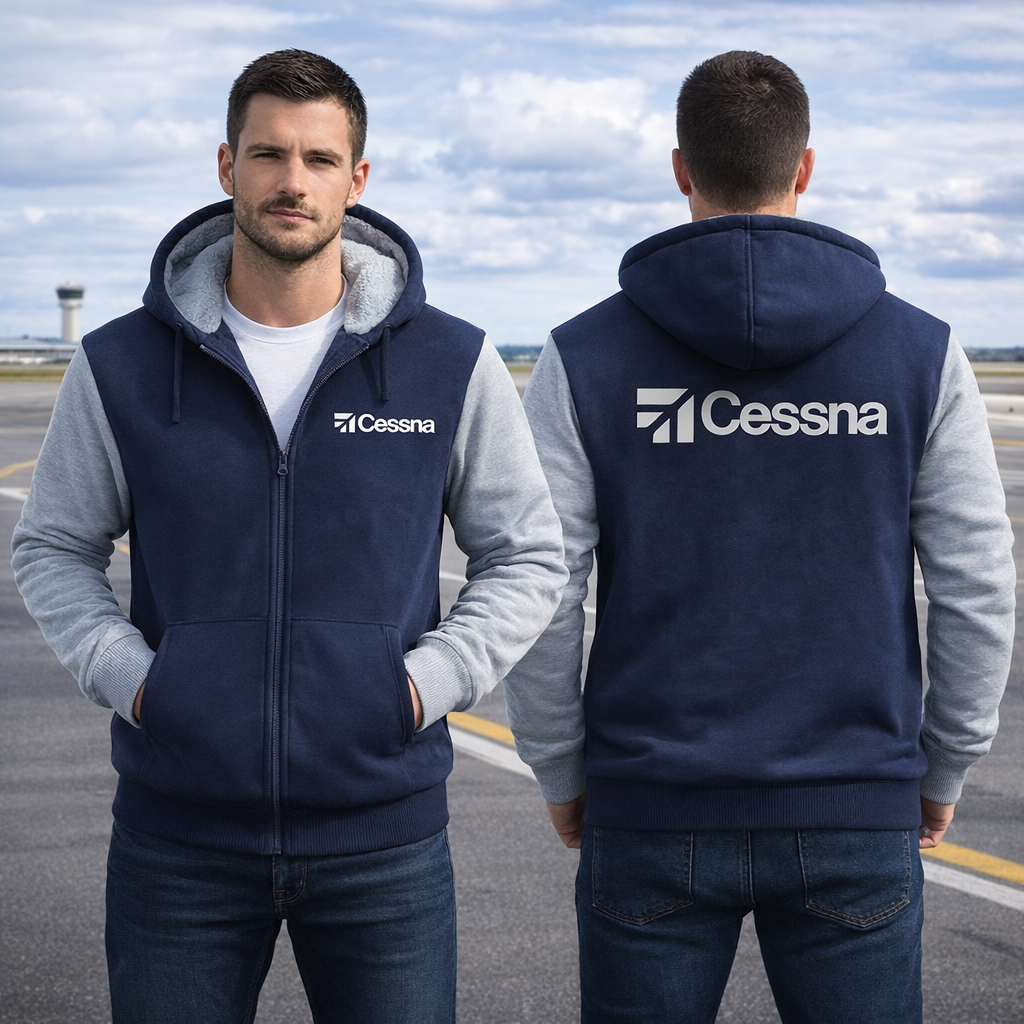 CESSNA LOGO WINTER THICK ZIP SWEATSHIRT