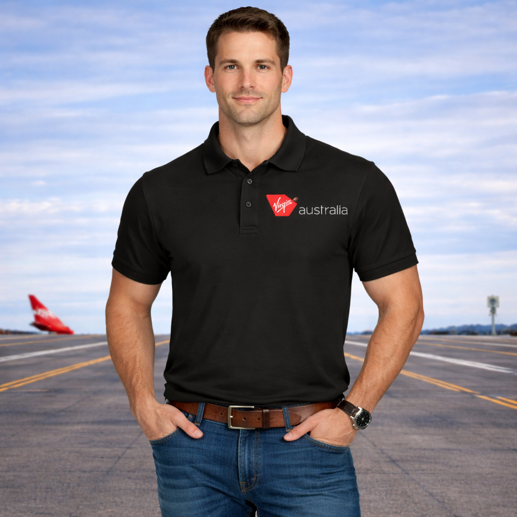 VIRGIN AIRLINES POLO T-SHIRT (BACK AND FRONT LOGO)