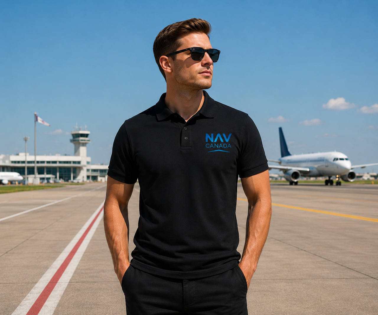 NAV CANADA AIRLINES POLO T-SHIRT