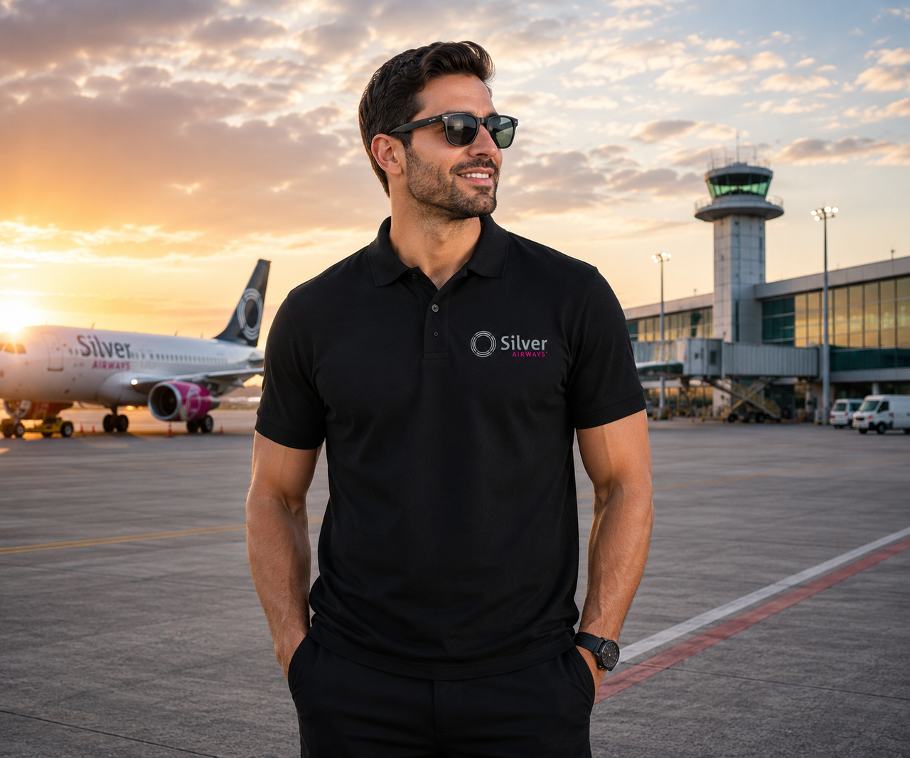 SILVER AIRLINES POLO T-SHIRT