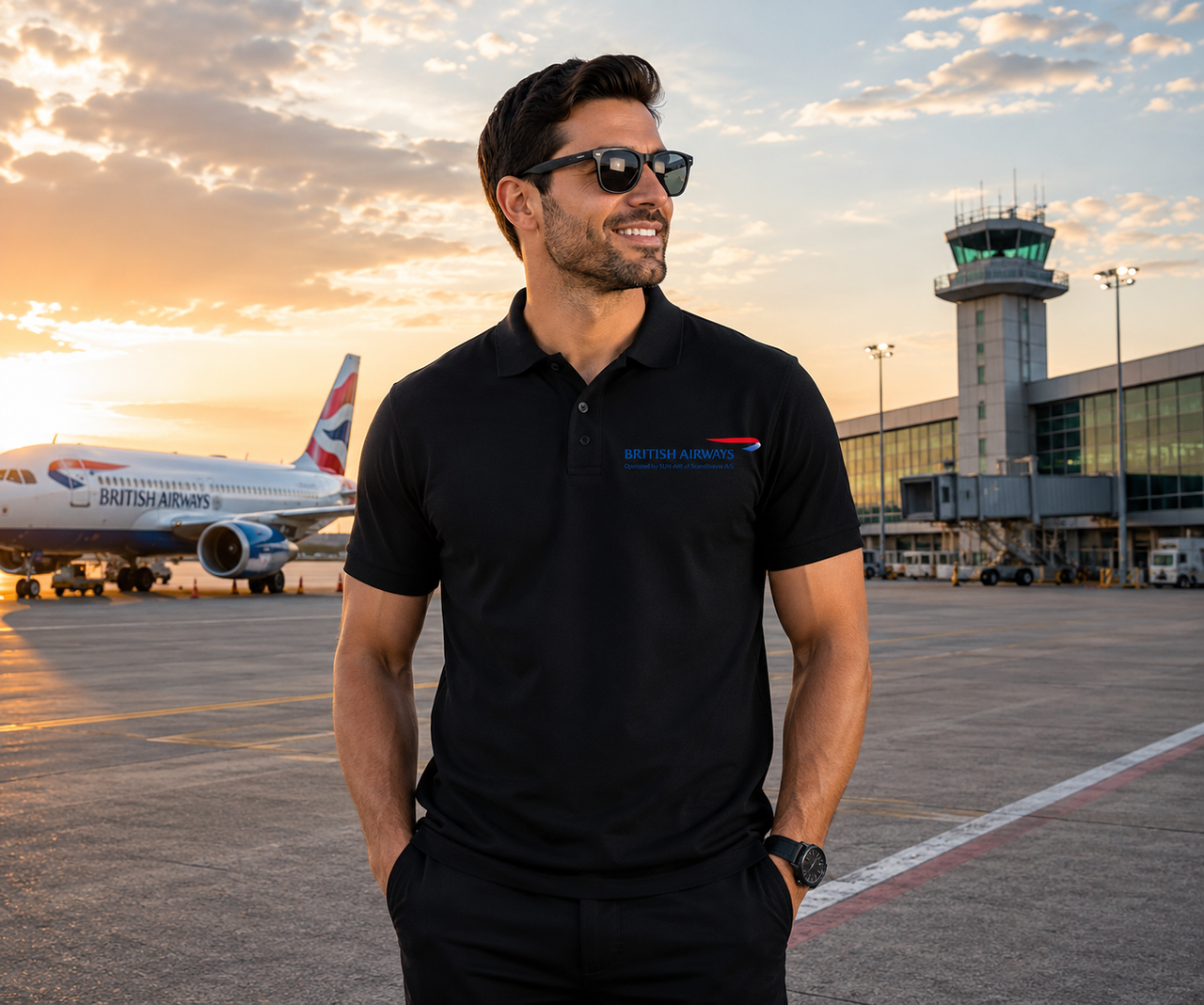 BRITISH PRIVATE JET  AIRLINES POLO T-SHIRT