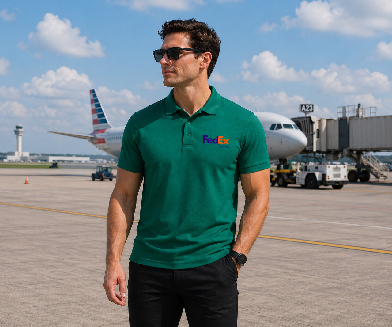 FED EX AIRLINES POLO T-SHIRT