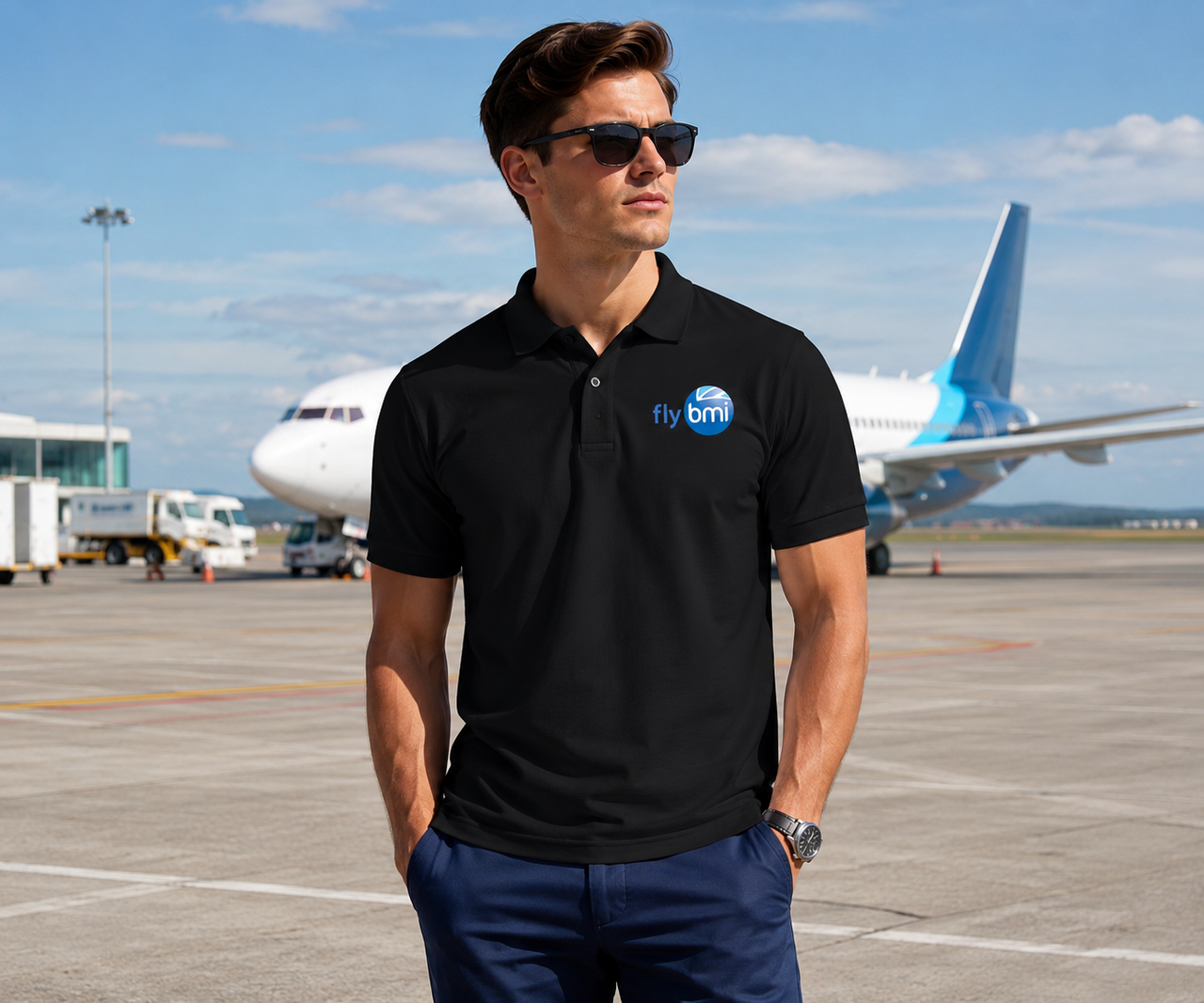 FLY BMI AIRLINES POLO T-SHIRT
