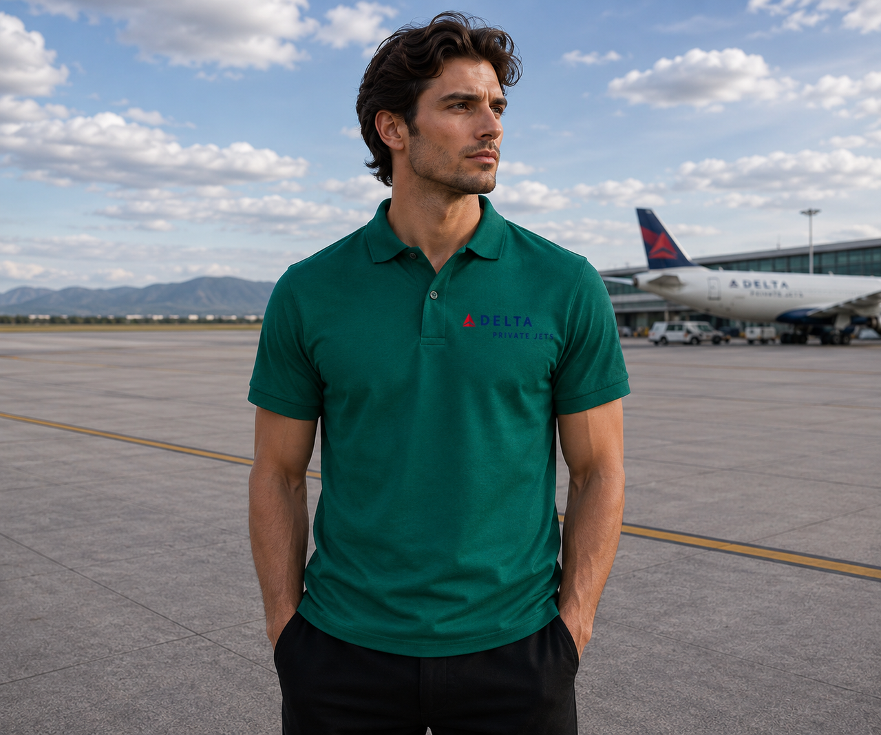 DELTA PRIVAT ZATE AIRLINES POLO T-SHIRT