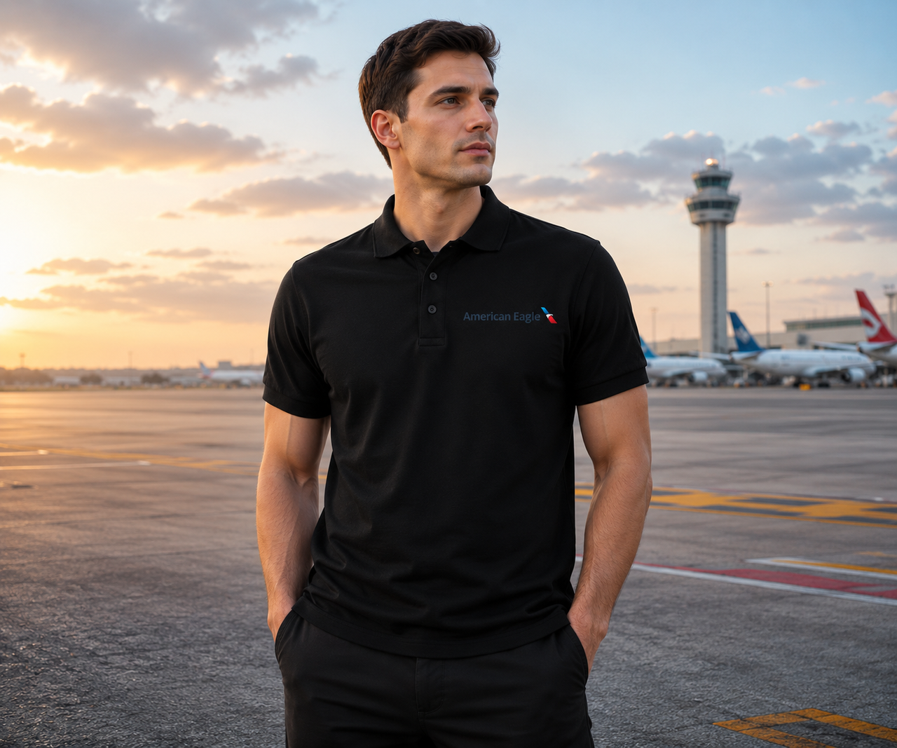 AMRICAN EAGLE AIRLINES POLO T-SHIRT