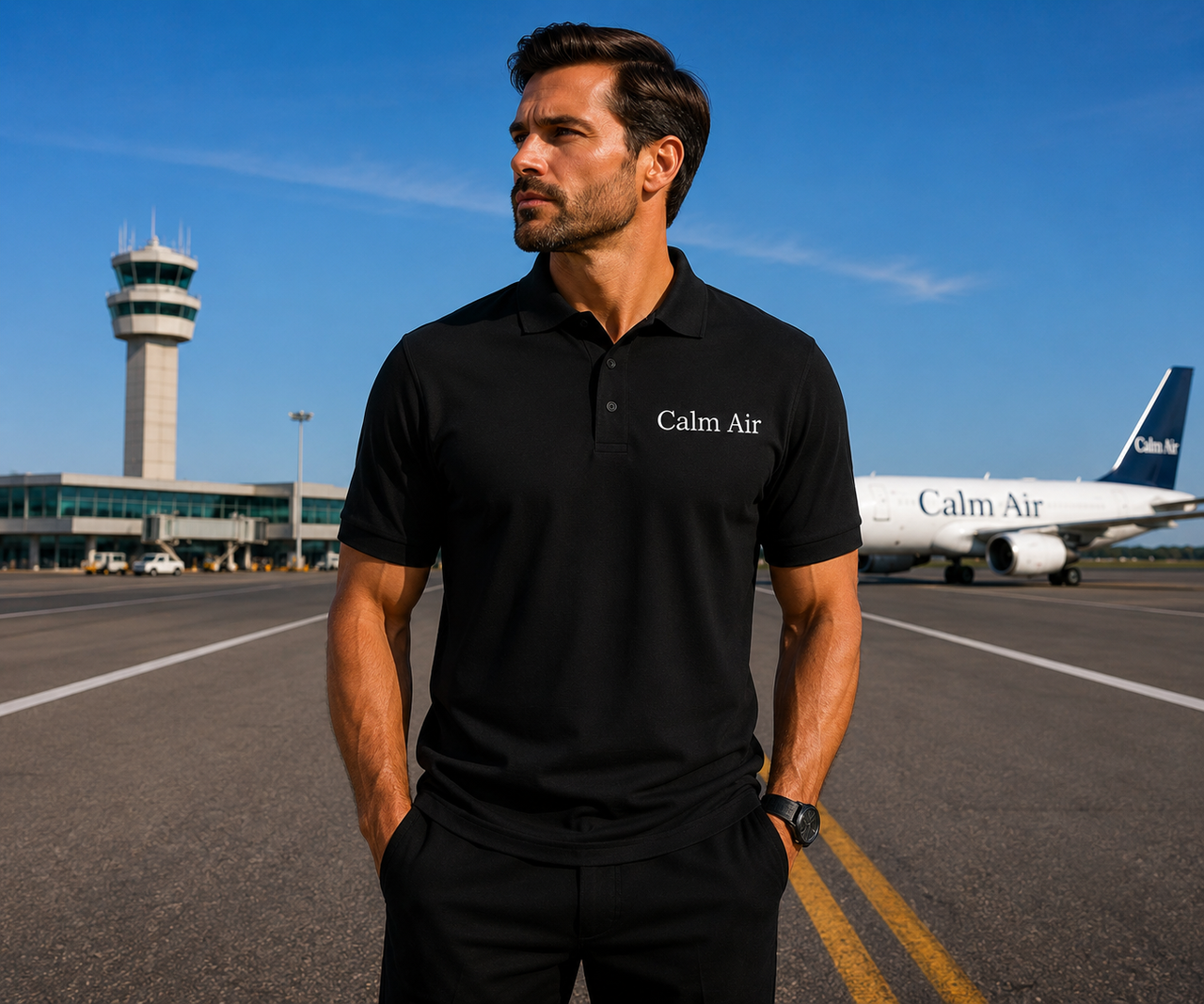 CALM AIRLINES POLO T-SHIRT