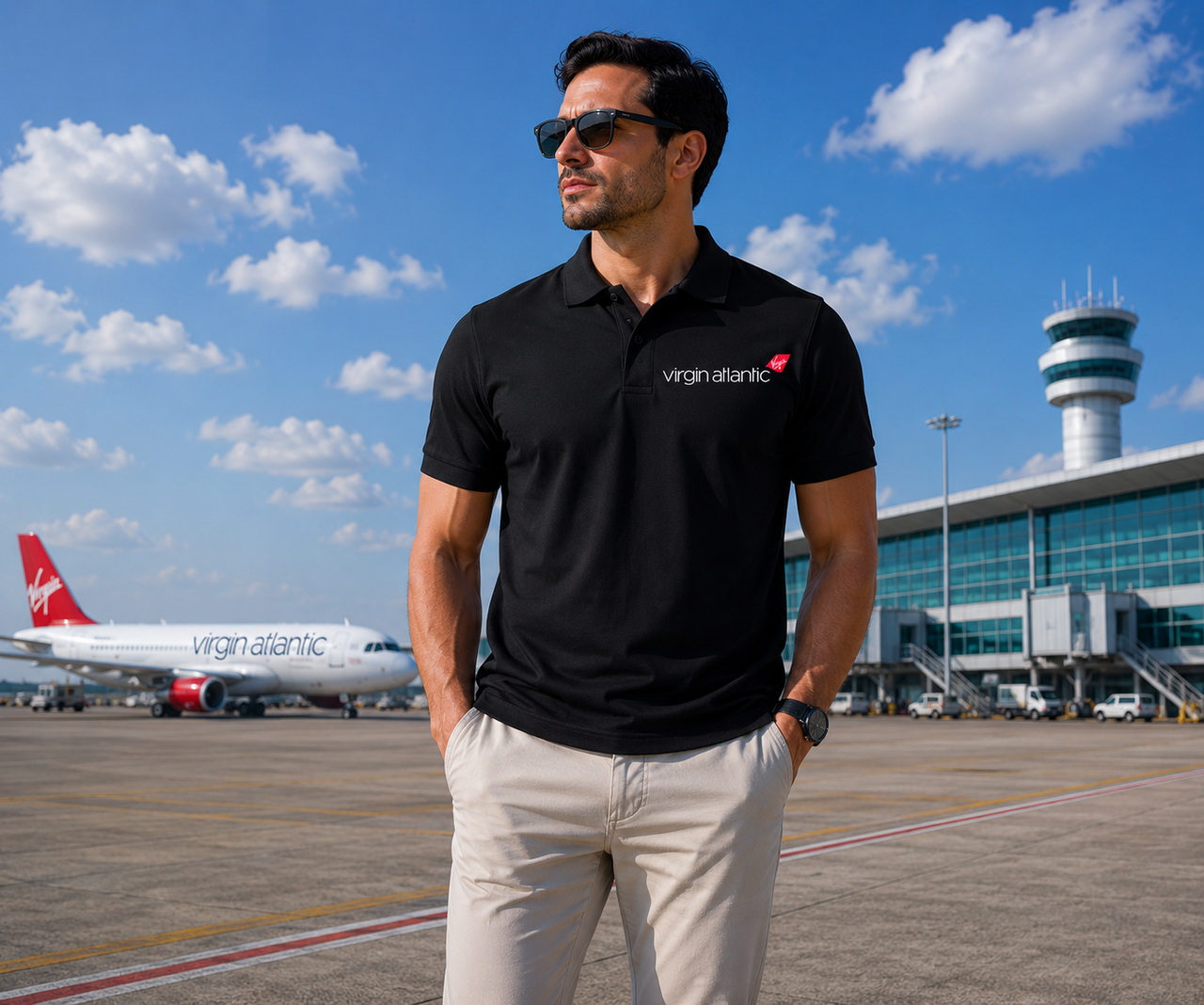 VIRGIN ATLANTIC AIRLINES POLO T-SHIRT