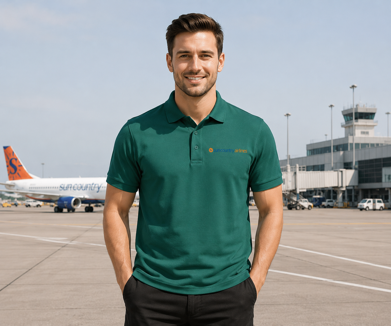 SUN COUNTARY AIRLINES POLO T-SHIRT