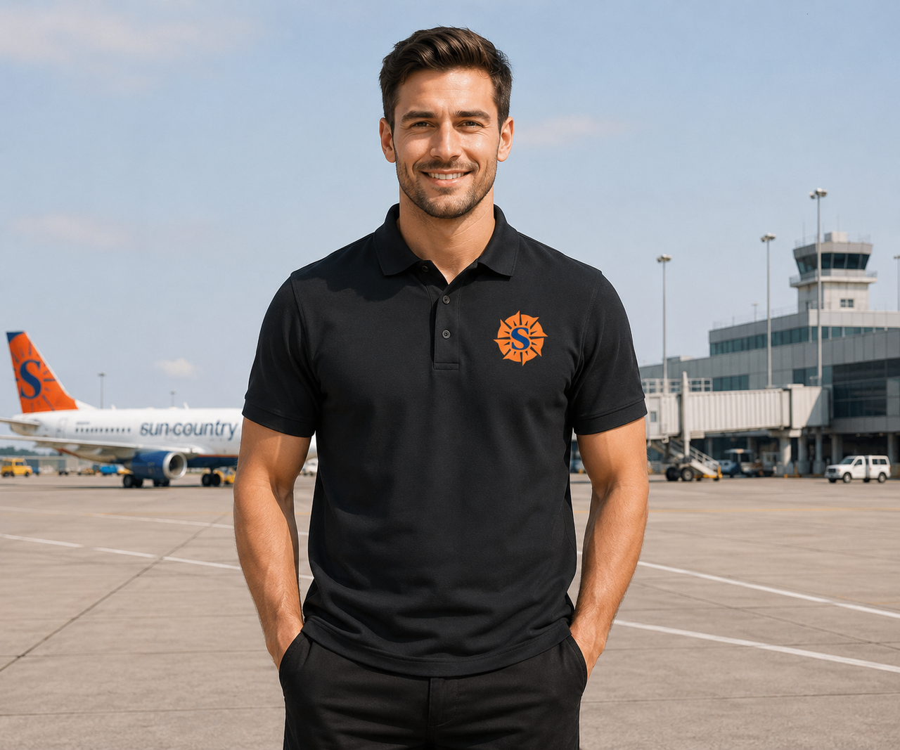 SUN COUNTARY AIRLINES POLO T-SHIRT