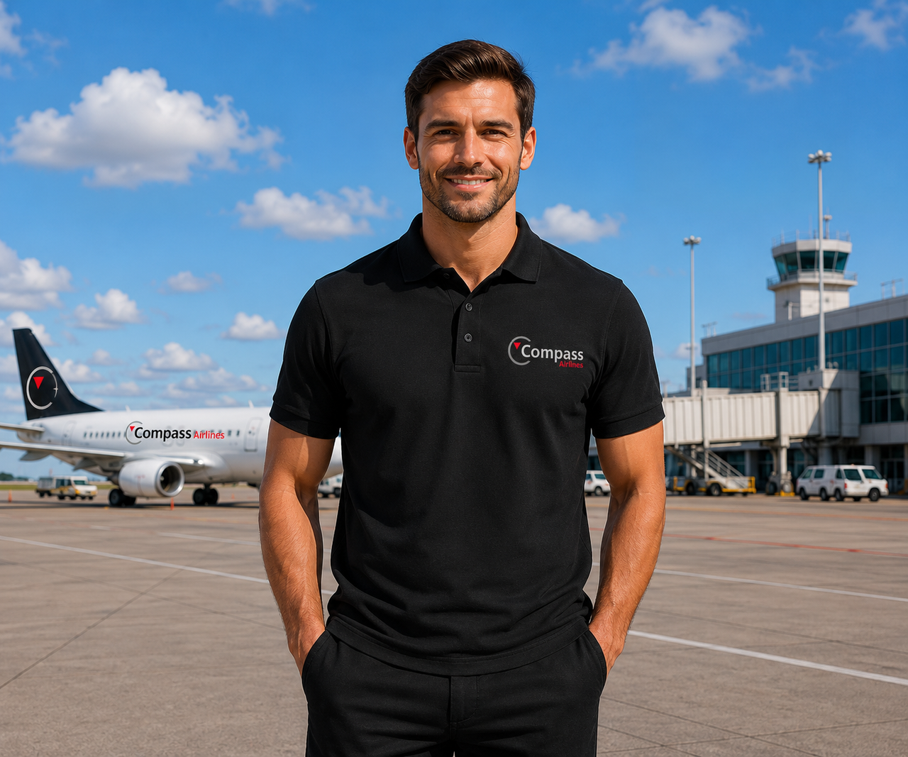 COMPASS AIRLINES POLO T-SHIRT
