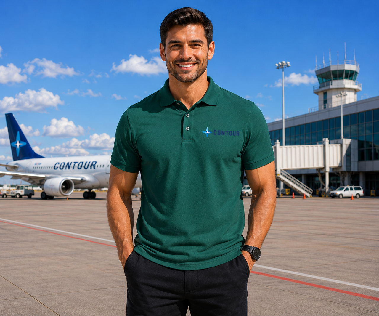 CONTOUR AIRLINES POLO T-SHIRT