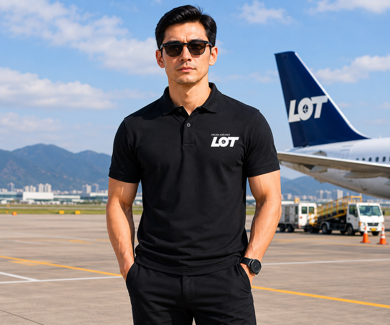 LOT  AIRLINES POLO T-SHIRT