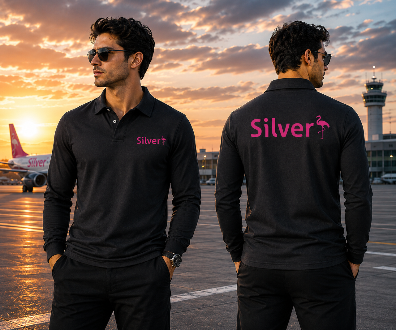 AIR SILVER LONG SLEEVE  POLO