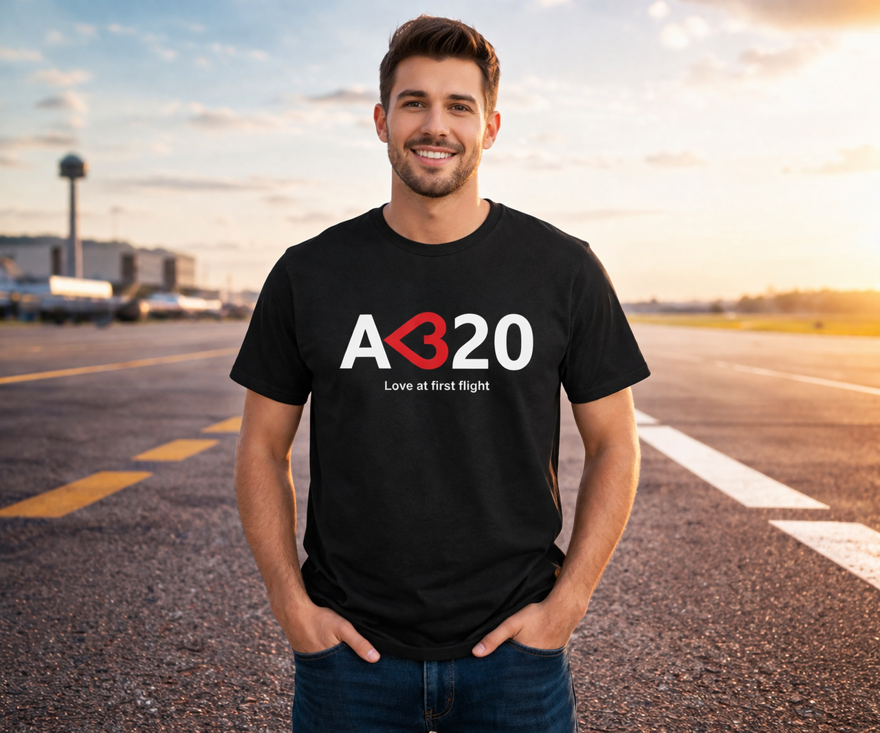 AIRBUS A320 LOVE AT FIRST FLIGHT AVIATION PILOT T-SHIRT