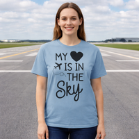 Thumbnail for FLIGHT ATTENDANT-SHIRT FOR WOMEN MOM MY HEART IS T-SHIRT