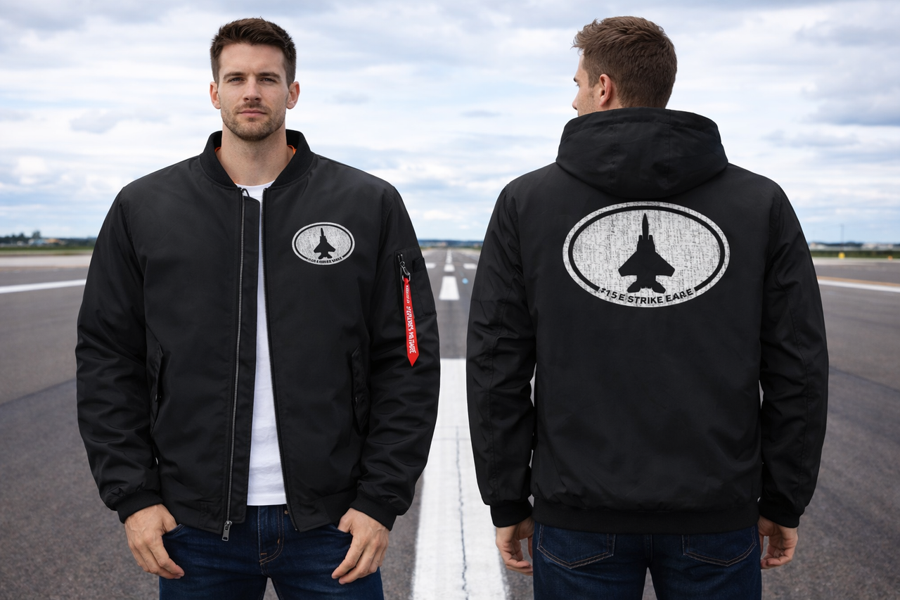 F 15E STRIKE EAGLE JET FIG*TER AIRPLANE AVIATOR JACKET