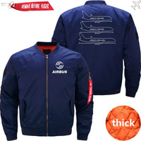 Thumbnail for AIRBUS A350 FAMILY AIRBUS A350 Ma-1 Bomber Jacket Flight Jacket Aviator Jacket THE AV8R