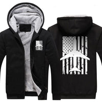 Thumbnail for B737 AIRLINER DISTRESSED AMERICAN FLAG DESIGNED ZIPPER SWEATER THE AV8R