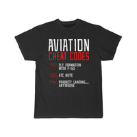 Thumbnail for Aviation Cheat Codes Funny Airplane Humor Pilot T-SHIRT THE AV8R