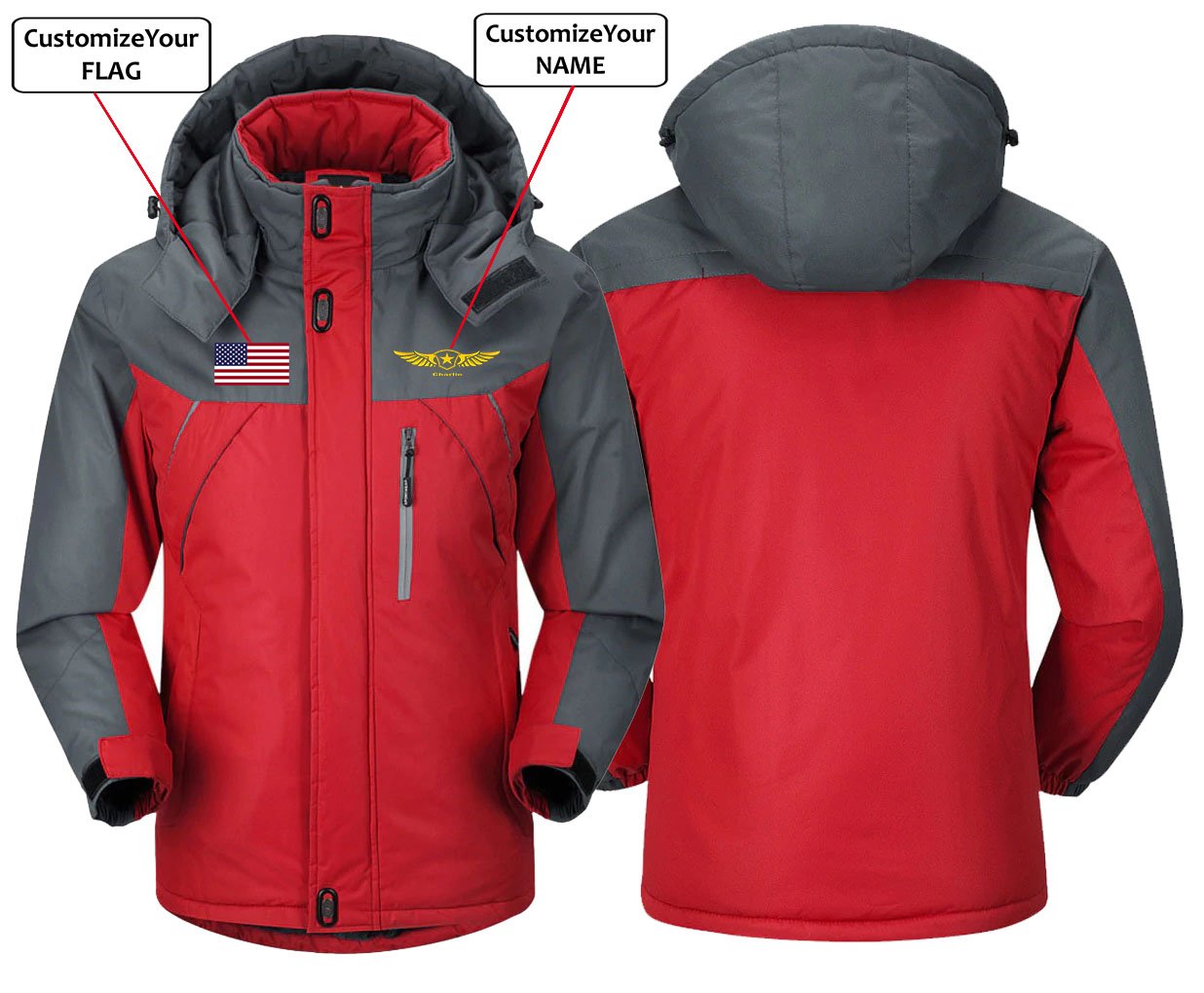 CUSTOM NAME AND FLAG  DESIGNED  WINDBREAKER JACKET THE AV8R