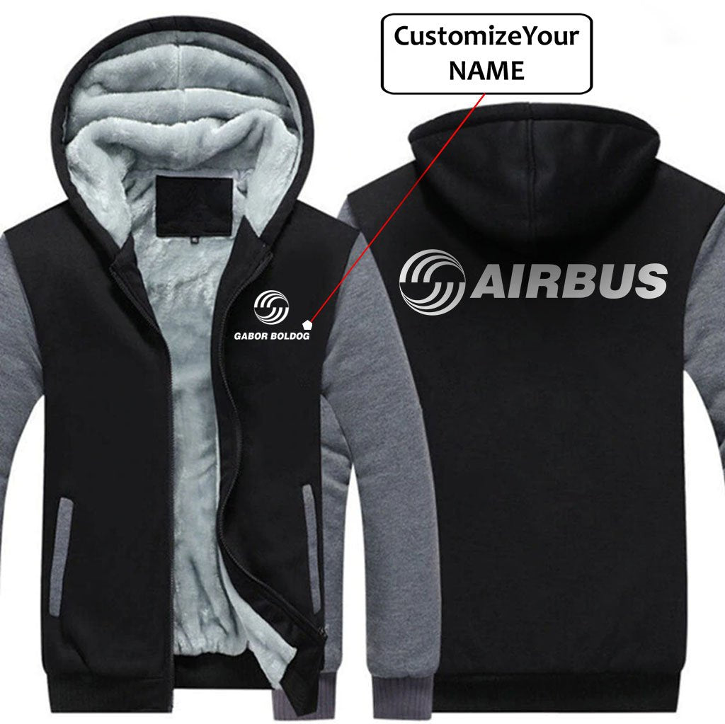 CUSTOM NAME WITH AIRBUS  LOGO DESIGNED ZIPPER SWEATERS THE AV8R