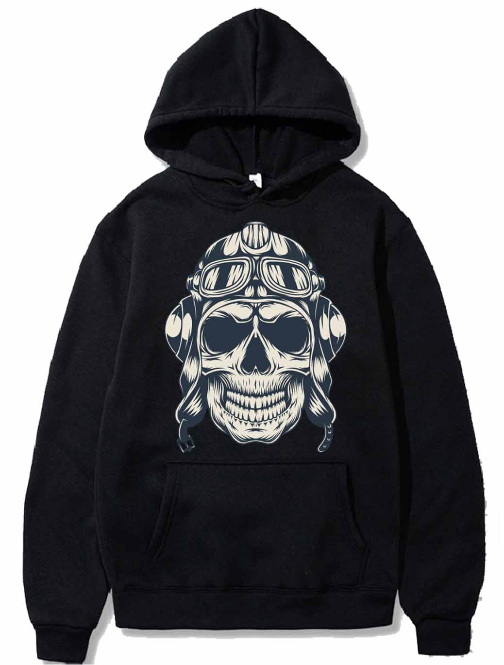 Skull with an aviator hat PULLOVER THE AV8R