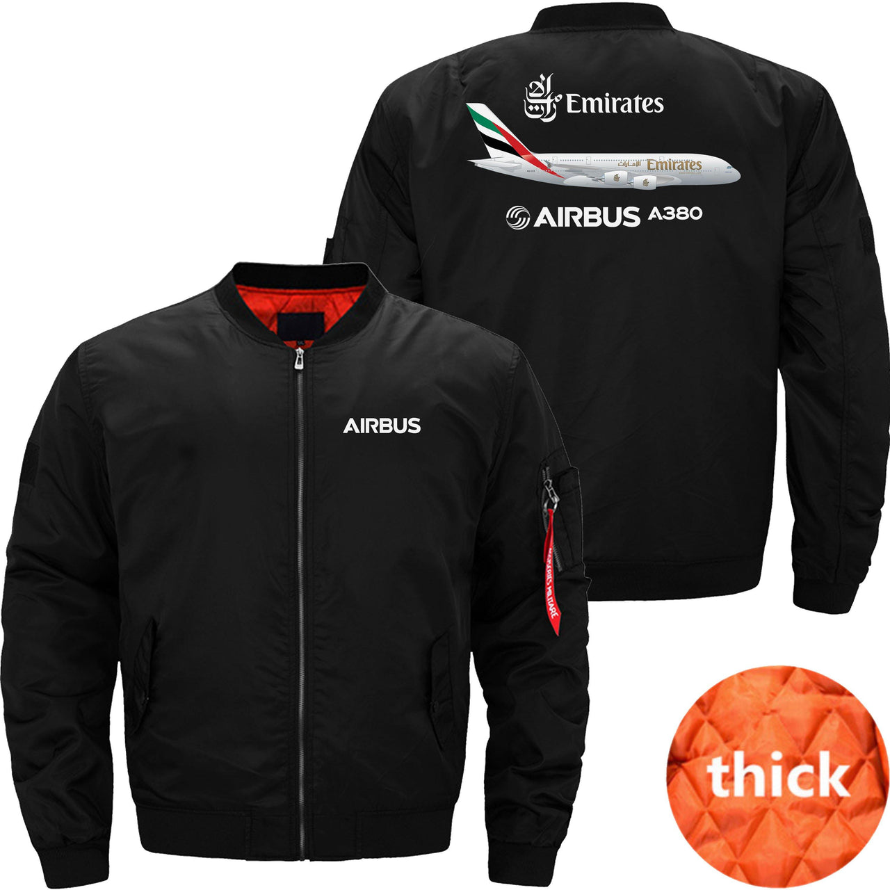 EMIRATES AIRBUS A380 Ma-1 Bomber Jacket Flight Jacket Aviator Jacket THE AV8R