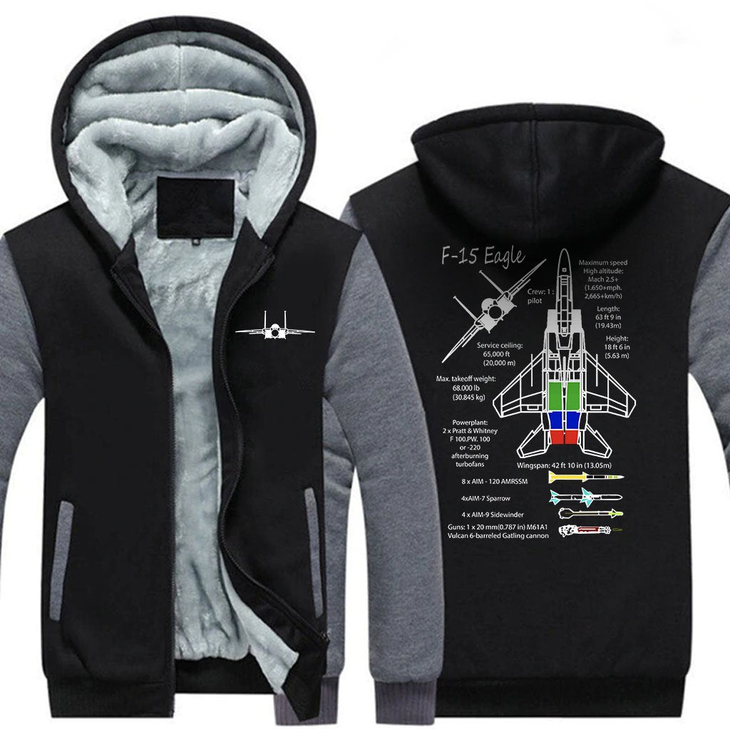 F15 EAGLE .DESIGNED ZIPPER SWEATER THE AV8R
