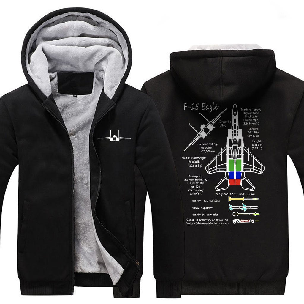 F15 EAGLE .DESIGNED ZIPPER SWEATER THE AV8R