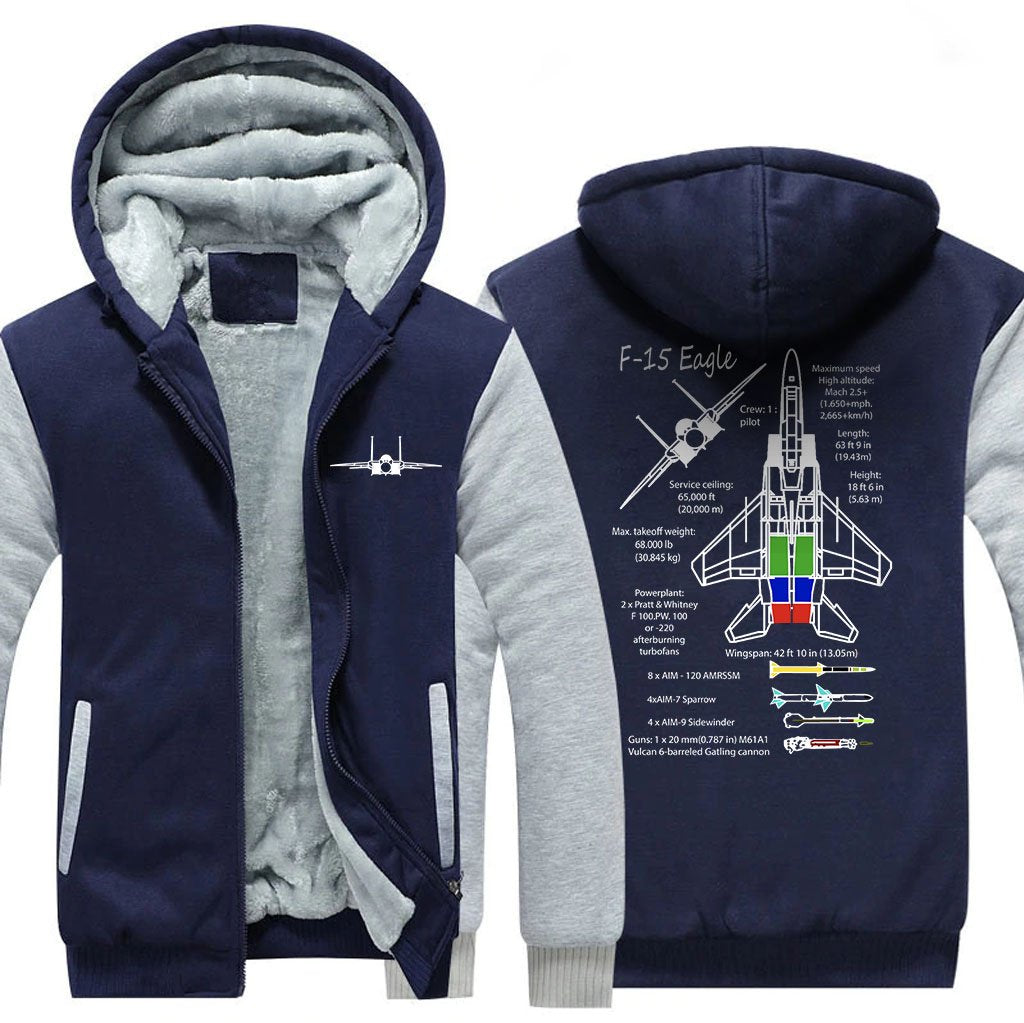 F15 EAGLE .DESIGNED ZIPPER SWEATER THE AV8R