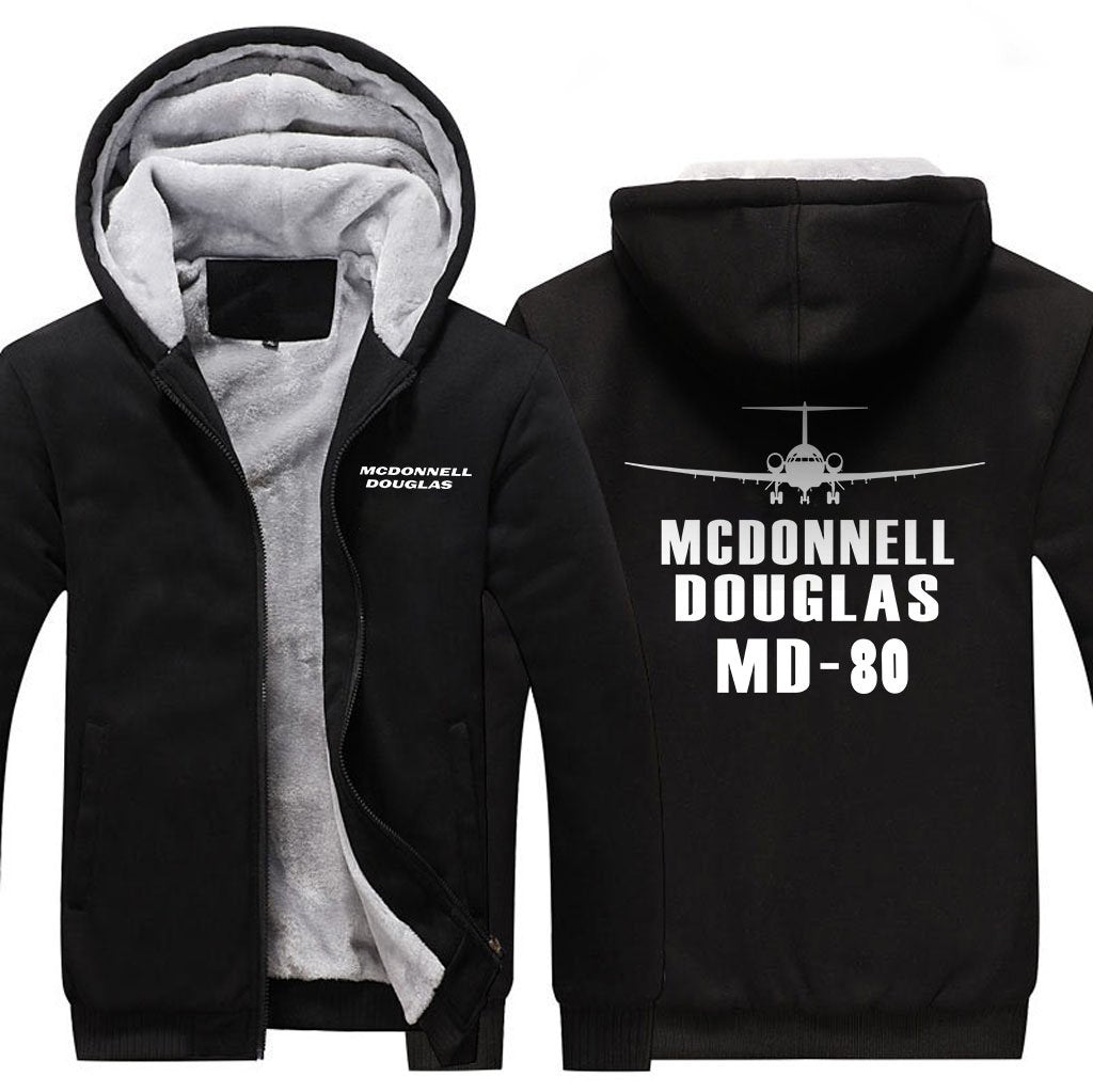 MCDONNELL DOUGLAS MD 80 DESIGNED ZIPPER SWEATER THE AV8R