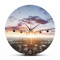 Thumbnail for JET PLANE FLYING OVER RUNWAY MODERN WALL CLOCK THE AVIATOR