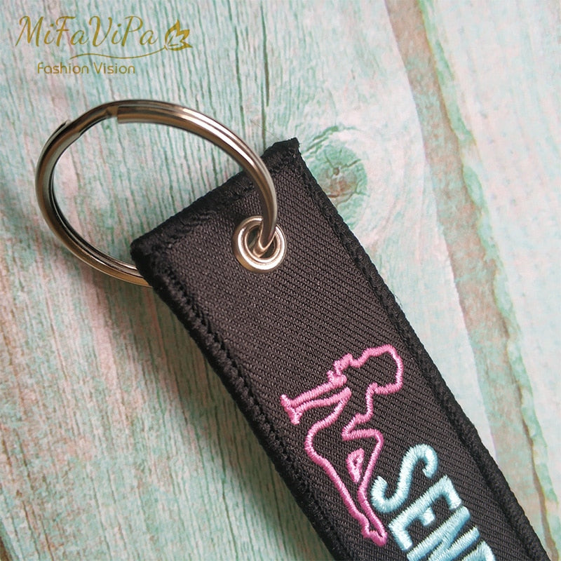 Trinket Keychain Metal Ring Embroidery Key Chains THE AVIATOR