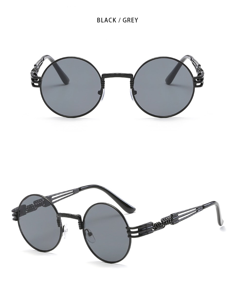 New Fashion Retro Steampunk Round Metal Sunglasses for Men Women AV8R