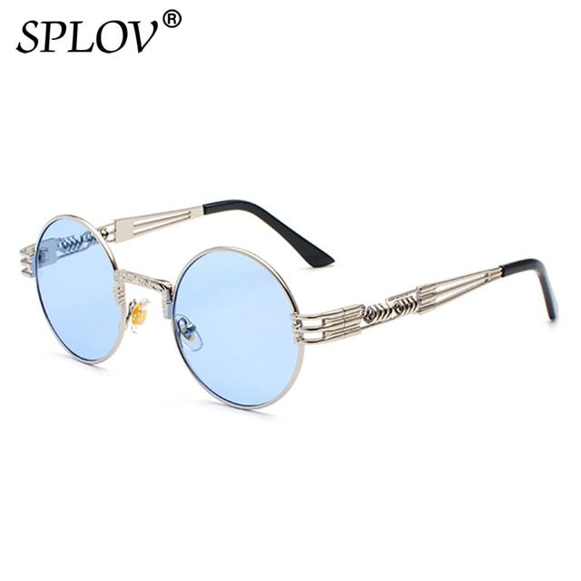 New Fashion Retro Steampunk Round Metal Sunglasses for Men Women AV8R