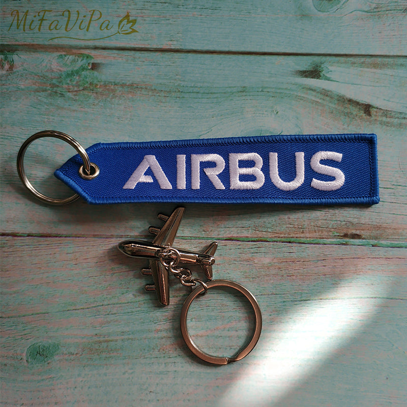 Fashion Trinket Blue AIRBUS Gift Aviation Keychain Aircraft Key Chain AV8R