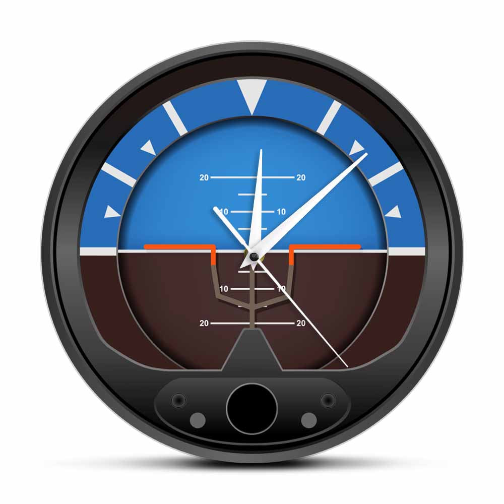 Aircraft Attitude Indicator Silent Non Ticking Wall Clock Flight Instrument Home Décor Wall Watch Pilots Art Décor Modern Clock AV8R