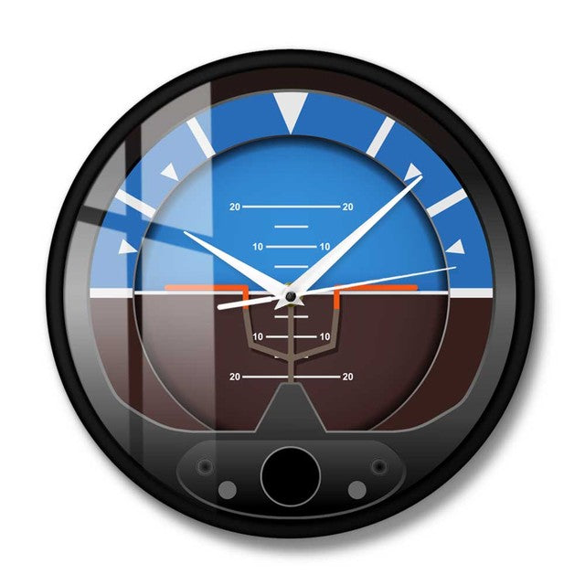 Aircraft Attitude Indicator Silent Non Ticking Wall Clock Flight Instrument Home Décor Wall Watch Pilots Art Décor Modern Clock AV8R