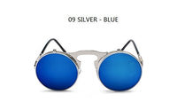 Thumbnail for Sunglasses Round Metal Women Men Style Retro Flip Circular Double Sun Glasses AV8R