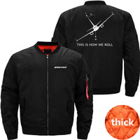 Thumbnail for THIS IS HOW WE ROLL B737 Ma-1 Bomber Jacket Flight Jacket Aviator Jacket70 THE AV8R