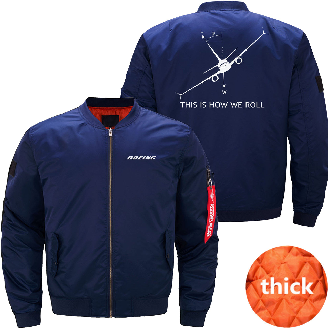 THIS IS HOW WE ROLL B737 Ma-1 Bomber Jacket Flight Jacket Aviator Jacket70 THE AV8R