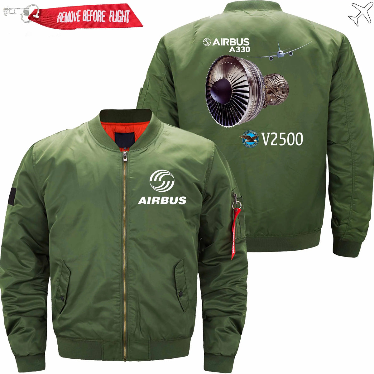 AIRBUS A330  IAE V2500 ENGINE MA-1 BOMBER JACKET FLIGHT JACKET AVIATOR JACKET