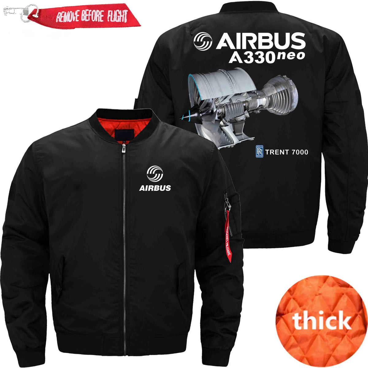 AIRBUS A330 NEO TRTENT 7000 ROLLS-ROYCE ETET BOMBER JACKET FLIGHT JACKET AVIATOR JACKET